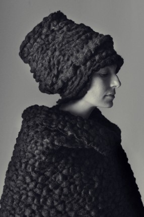 Bubbles, fabric handweaved by wool. Designer Elisabeth Johansson